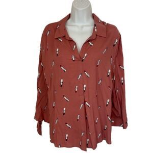 COMO black fun, unique & playful blouse size XL